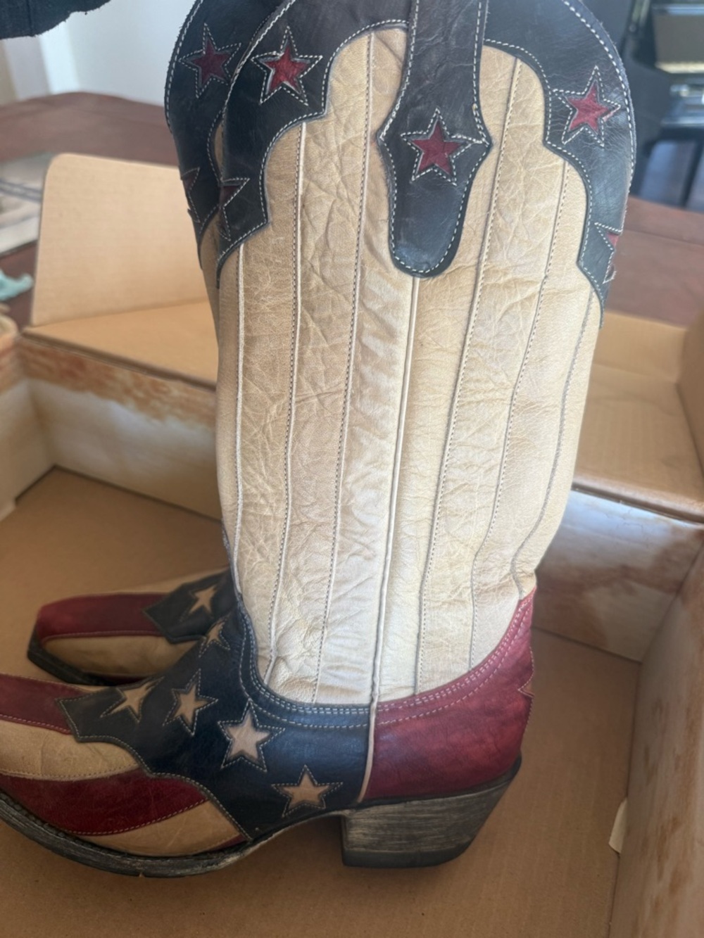 Old Gringo Blue/Bone/Red Leather Boots - Picture 6 of 10